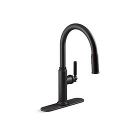 R34619-bl Kohler Revolv Single Handle Pull Down Sprayer Kitchen Faucet In Matte Black