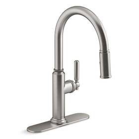 R34619-vs Kohler Revolv 1-handle Pull Down Sprayer Kitchen Faucet In Vibrant Stainless