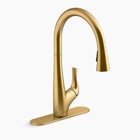 R43210-2mb Kohler New Bevin Pull-down Kitchen Faucet Brushed Moderne Brass Gold