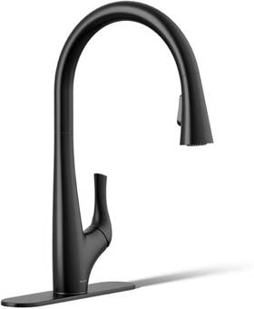 R43210-bl Kohler Bevin Pull-down Kitchen Faucet In Matte Black