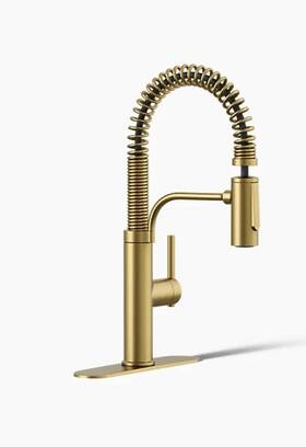 R43211-2mb Kohler Provo Kitchen Faucet Pull Down Brass Finish New