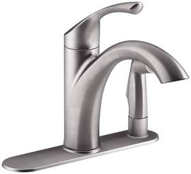 R72509-vs Kohler Single Handle Standard Kitchen Faucet With Side Sprayer In Stainless Steel