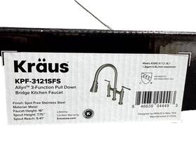 312977184 Kraus Allyn Bridge Kitchen Faucet With Sprayhead In Spot Free Stainless Steel