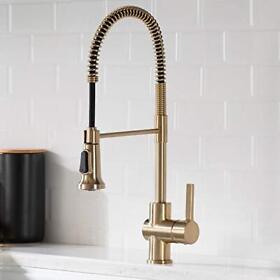 Kpf1690sfacb Kraus Britt Commercial Style Kitchen Faucet In Spot Free Antique Champagne