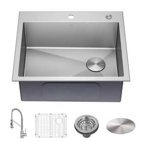 Kht411-25-kpf-1610sfsch Kraus Kitchen Sink 25 Inch X 22 Drop-in/undermount Pull Down Faucet Accessories