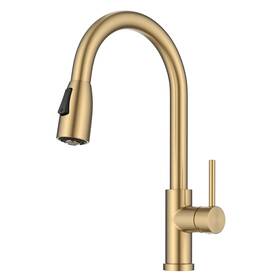 Kpf-1626bb Kraus Kpf-1626 Coda 1.8 Gpm 1 Hole Kitchen Faucet - Brass