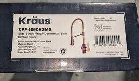 Kpf-1690bgmb Kraus Commercial Style Kitchen Faucet Brushed Gold/matte Black