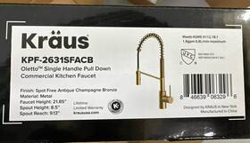 Kpf-2631sfacb Kraus Oletto Commercial Style Pull-down Single Handle Kitchen Faucet With Quick