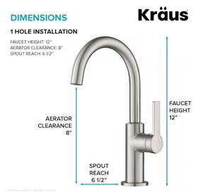 Kpf-2822sfs-c Kraus Kpf-2822sfs Oletto Single Handle Kitchen Bar Faucet Spot Free Stainles