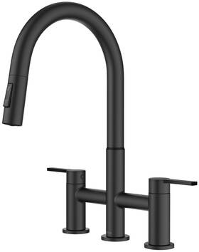 Kpf-3122mb Kraus Kpf-3122 Oletto 1.8 Gpm Bridge Pull Down Kitchen Faucet - Black