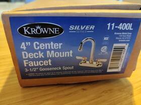 11-400l Krowne Silver Series 4 Inch Center Deck Mount Faucet With 3-1/2 Wide Gooseneck M#