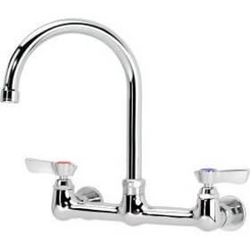 12-801l Krowne - Commercial Series 8 Inch Center Wall Mount Faucet 6 Gooseneck