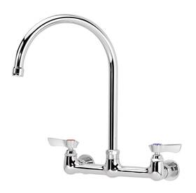 12-802l Krowne Silver Series Wall Mounted Faucet 8 Inch Centers 8-1/2 Gooseneck Spout