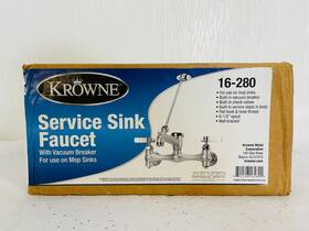 16-280 Krowne New Commerical Service Sink Faucet 6-1/2 Inch Spout With Vacuum Breaker