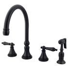 Ks2795albs Kingston Brass Deck Mount Kitchen Faucet With Sprayer 663370925559