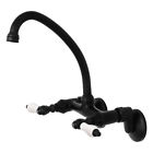 Ks514ab Kingston Brass Adjustable Pull Out Double Handle Kitchen Faucet