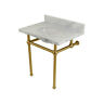 Kvpb3030mb7 Fauceture Carrara Marble Vanity Top With Brass Feet 663370481222