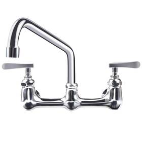 Kwode 742089131212 Commercial Sink Faucet With 10 Inch Swivel Spout 8 Center Wall Mount K