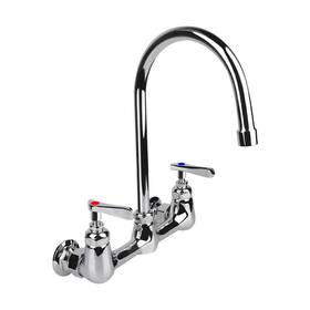 Kwode 742089131724 Wall Mount Faucet 8 Inch Center Commercial Kitchen Sink With 6 Goosen