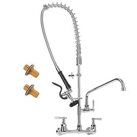 Kw24-36sy-d015 Kwode 36 Inch Height Commercial Kitchen Faucet Wall Mount With Sprayer 8 Adjustable Cen