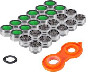 Kwokwei 971238550145 24pcs Faucet Aerators 15/16 Inch 24mm Kitchen Flow Restrictor With W