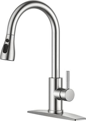 Laguna Brass 885316117044 Stainless Steel Pull Down Single Handle Kitchen Faucet With Soap