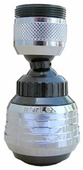 09-1230 Larsen Supply Co. Inc. Siroflex Kitchen Swivel Spray Aerator 360 Degree Black And Chrome