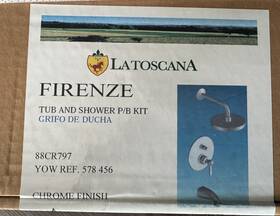 88cr797 Latoscana Firenze Single-handle Tub And Rain Shower Faucet In Chrome