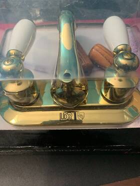 0104950 Ldr 0104710 Washerless Double Handle Bathroom Faucet Vintage Antique Brass
