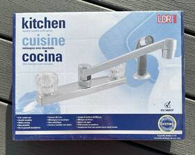 3404cp Ldr 019442035037 012 Kitchen Faucet Double Handle With Spray Brand New Chrome