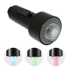 Lemyef 764949331358 Kitchen Faucet Pull Down Spray Head With Led Lights Matte Black