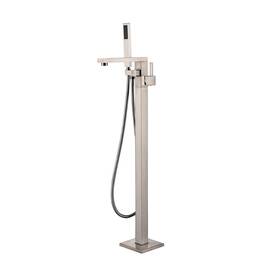 Lexora Home 810014572703 Mare Free Standing Bathtub Filler/faucet With Handheld Brushed Nickel N/a