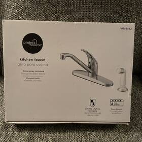 756562 Lg Sourcing Project Source Chrome Single Handle Kitchen Faucet With Sprayer And Deck Plate