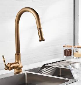 S8321540 Lightinthebox Single Handle Kitchen Faucet One Hole Pull Out Down Antique Copper