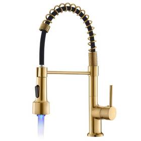 Lmslt0906mb Logmey Single Handle Pull Down Sprayer Kitchen Faucet With 2-mode Led Lever Sink