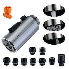 Lch-fsh01 Longcheer Kitchen Pull Down Faucet Head Replacement With Nine Adapters - Three Chrome