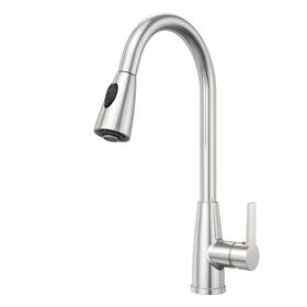 S-1c3c0043d7-df Lovmor Brushed Nickel Pull Down Sprayer Kitchen Faucet Single Handle 360-de