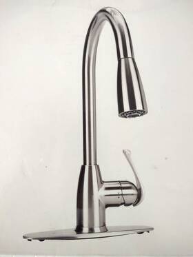 Lowes 820633952015 Project Source Tucker Stainless Steel Single Handle Pull-down Kitchen Faucet