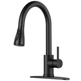 Lb0u003f3dp Lufg Kitchen Faucet With Pull Down Sprayer - Matte Black Single Handle Fau