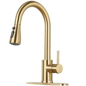 Lb0u003f4dp Lufg Kitchen Faucet With Pull Down Sprayer - Brushed Gold A