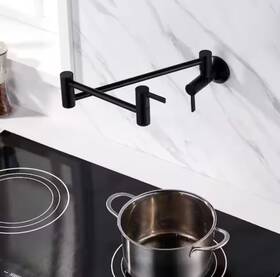 Kts17-tb-v Luxier Contemporary 2-handle Wall-mounted Pot Filler In Brushed Nickel