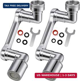 1080 Lychee Light 760518526781 Swivel Faucet Extender 2 Pcs Sink Aerator Attachment With Dual Spray Mode