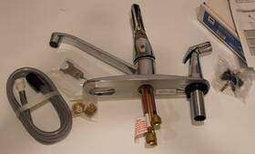 Ce111de-cp Mainline - Chrome 1-handle Kitchen Faucet 8 Inch Spread With Sidespray
