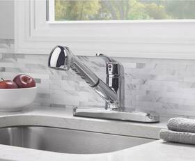 Msf2-hw-kf02ch Mainstays Single Handle Kitchen Sink Faucet With Pull-out Sprayer&chrome Finish