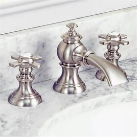 M-4960-2560945 Maklaine 4.81 Inch Cross Handles Solid Brass Faucet In Brushed Nickel