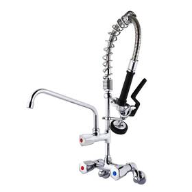 Maxsen 700512945928 Commerical Sink Faucet With Sprayer 25ftft Height Wall Mount 4 Inch To 8 Adjustabl