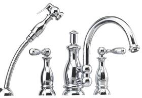 7703-cp Mico Designs Seashore High-arc Kitchen Faucet With Sidespray Chrome Plated Brass