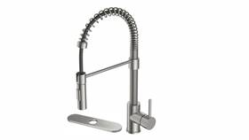 Mirozza 6974164355693 Kitchen Faucet. Brass Faucet Body. Brushed Nickel Color With Spot Free