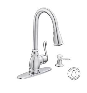 Moen 026508194843 Anabelle Chrome Single Handle Deck-mount Pull-down Kitchen Faucet Soap Disp