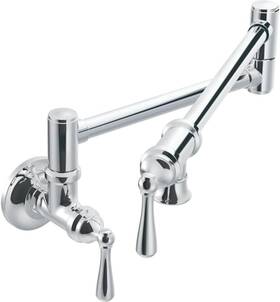 S664 Moen 026508200063 Wall Mount Swing Arm Folding Pot Filler Kitchen Faucet Chrome